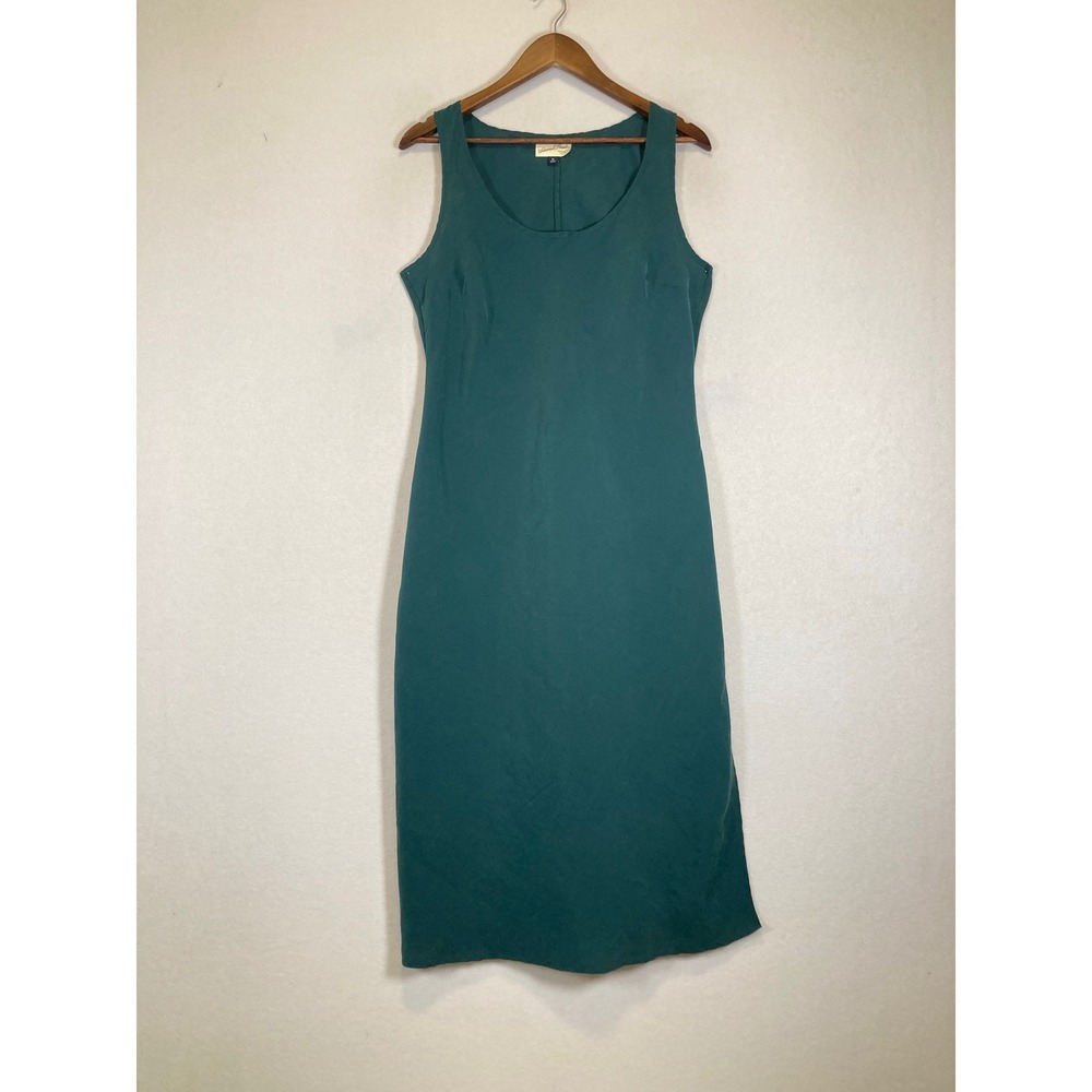 Minimalist Universal Thread Womens Medium Green Sleeveless Side Slit Midi‎ Dress
